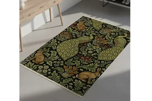 Tropik Canlılar Dokuma Taban Halı, 533 Yng, 80X150 Cm