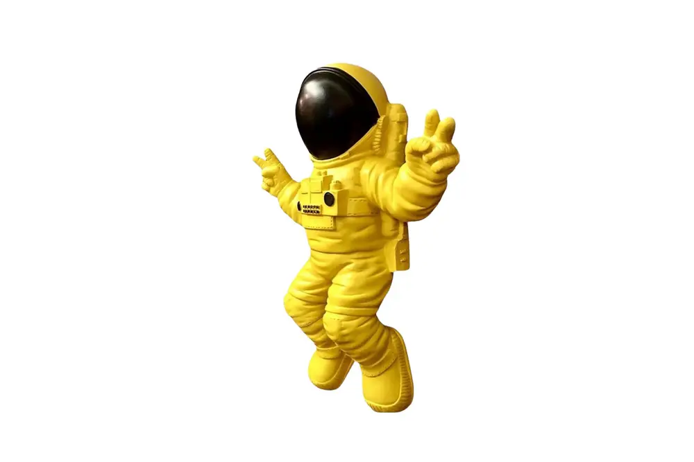 Duvar Aksesuarı Astronot Obje, Sarı Siyah