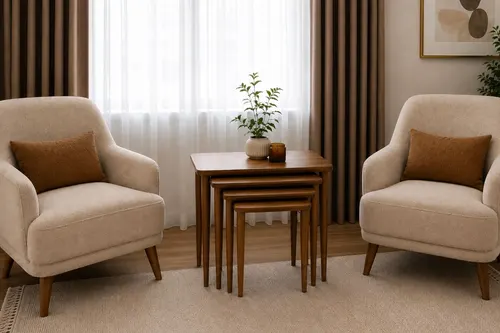 Tubihome Bulut Dörtlü Sehpa Takımı, Ceviz