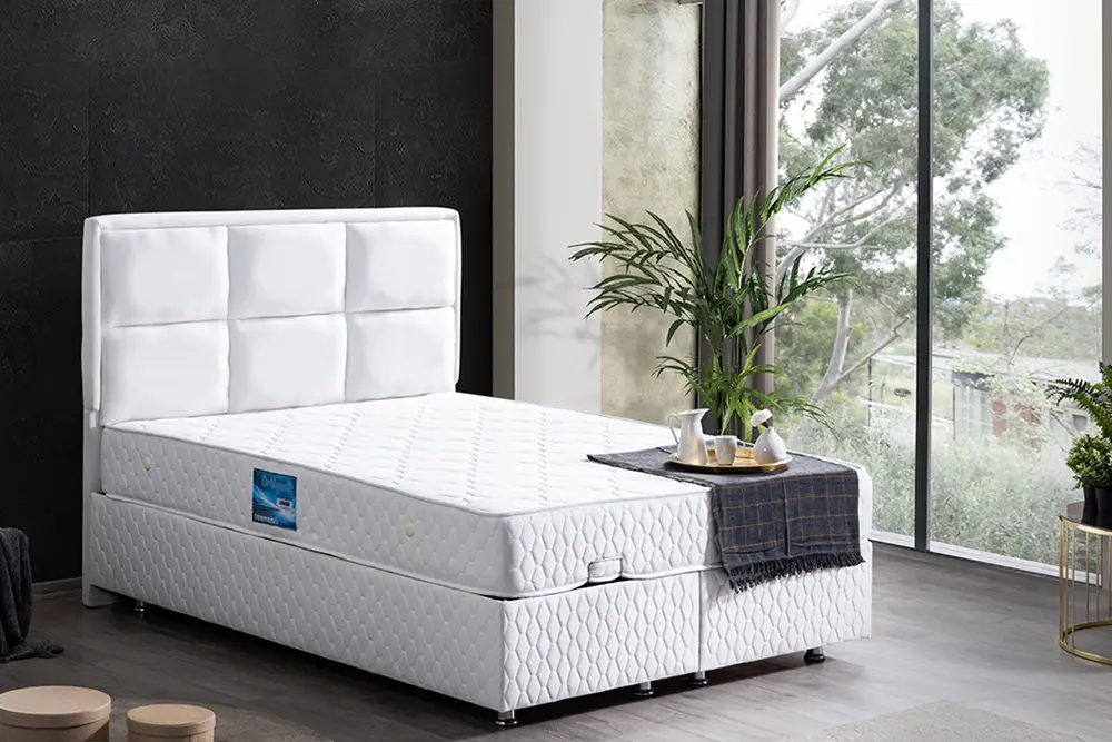 Grand New Baza Başlık Ve Orthosoft Yatak, Beyaz, 90X190
