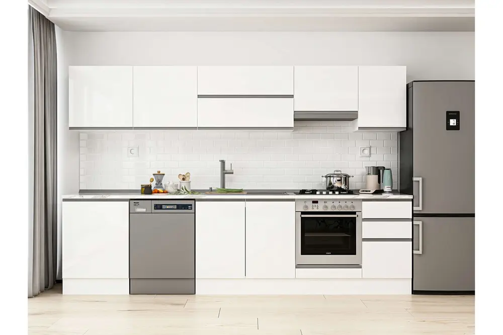 Alvinka 305X210 Cm Mutfak Dolabı, M E80S60S45 1 Beyaz Suntalam