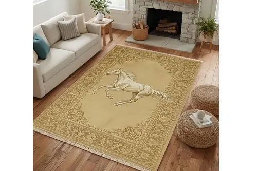 Gold At Vintage Dokuma Taban Halı, 379 Yng, 60X120 Cm