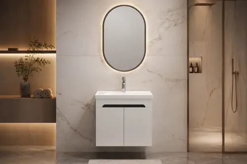 Lode Irma Beyaz 60 Cm Seramik Lavabolu Alt Banyo Dolabı
