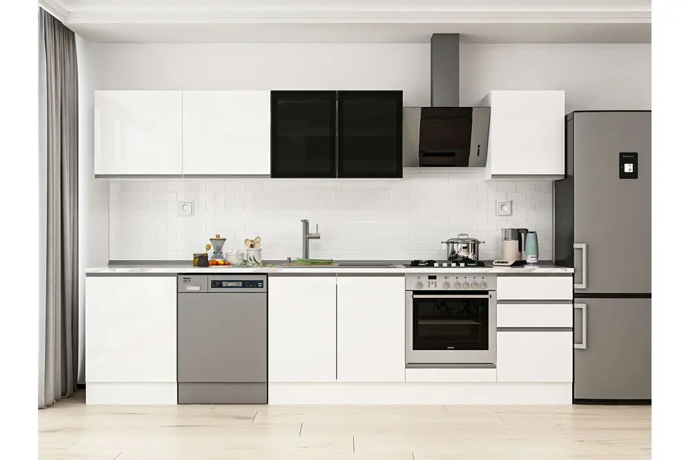 Alvinka 310X210 Cm Mutfak Dolabı, M E80S60S50 3 Beyaz Suntalam