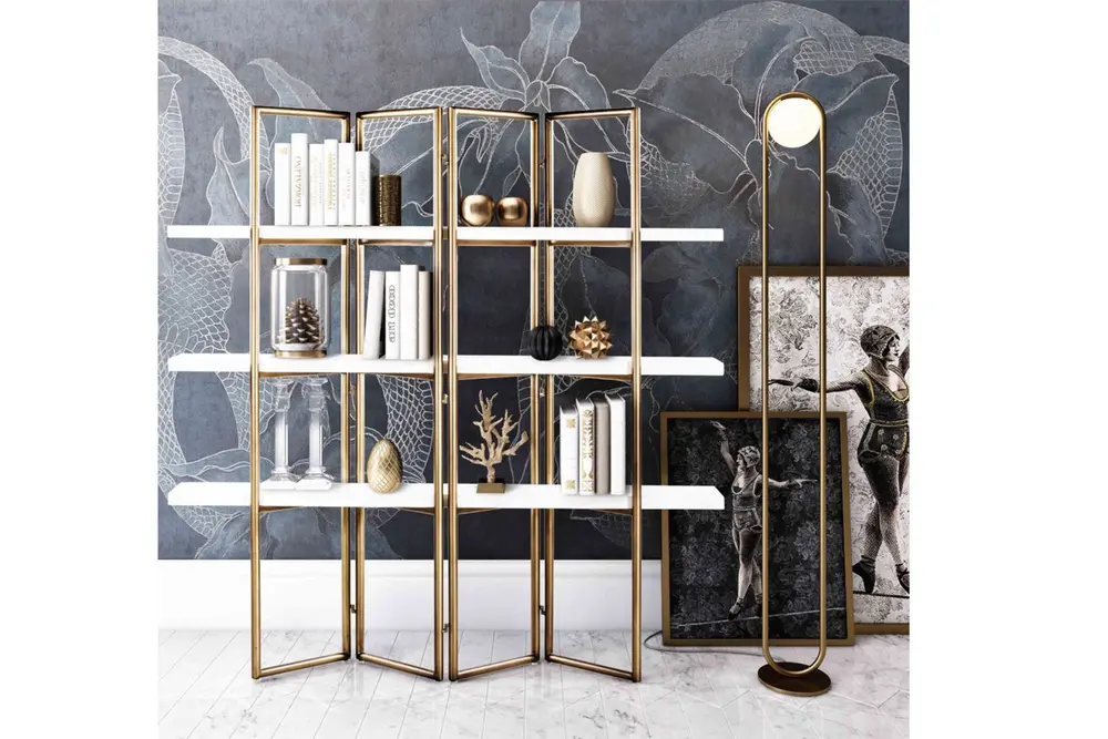 Cloe Metal Kitaplık, Gold