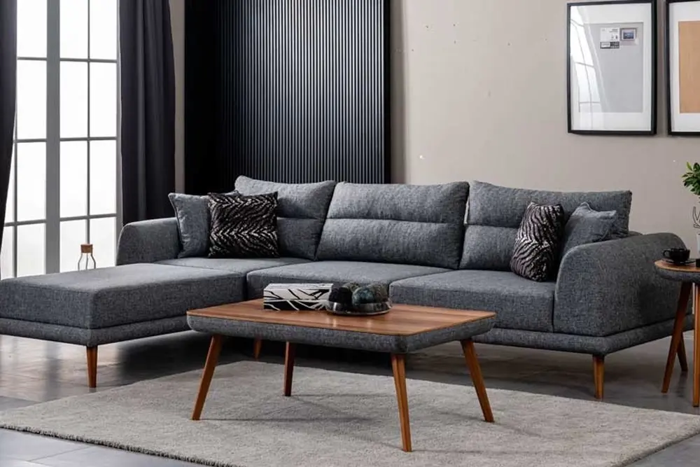 Dekor Köşe Koltuk, Gri, Sol Köşe