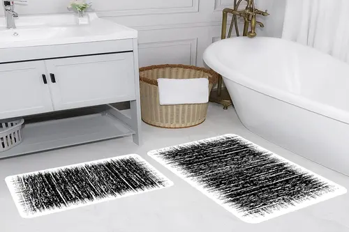 Dijital Baskı, Kaymaz Taban İkili Banyo Paspası 100X60 + 60X50 Cm Rvg5148