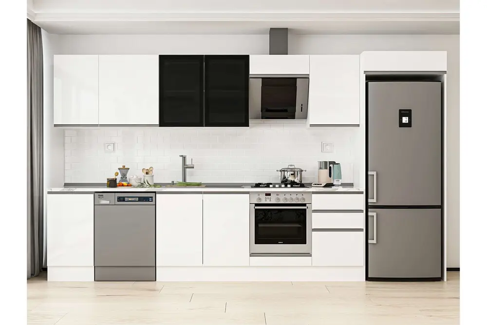 Alvinka 375X222 Cm Mutfak Dolabı, Mb E80S45S50 3 Beyaz Suntalam