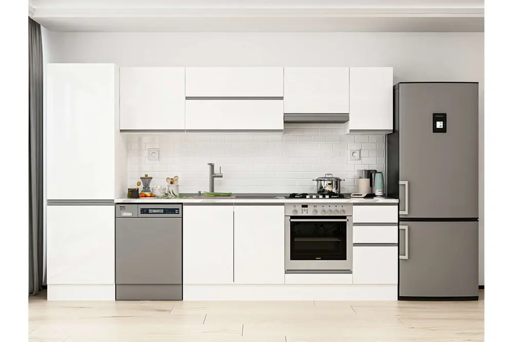 Alvinka 300X210 Cm Mutfak Dolabı, Mb E80B60S40 1 Beyaz Suntalam
