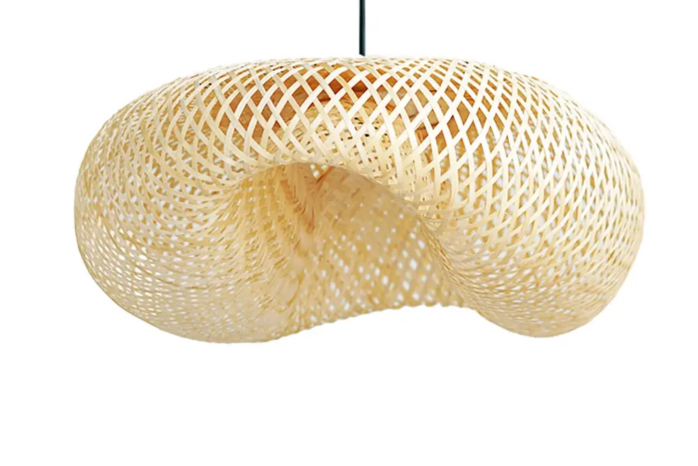 El Yapımı Elips Bambu Avize, Xl