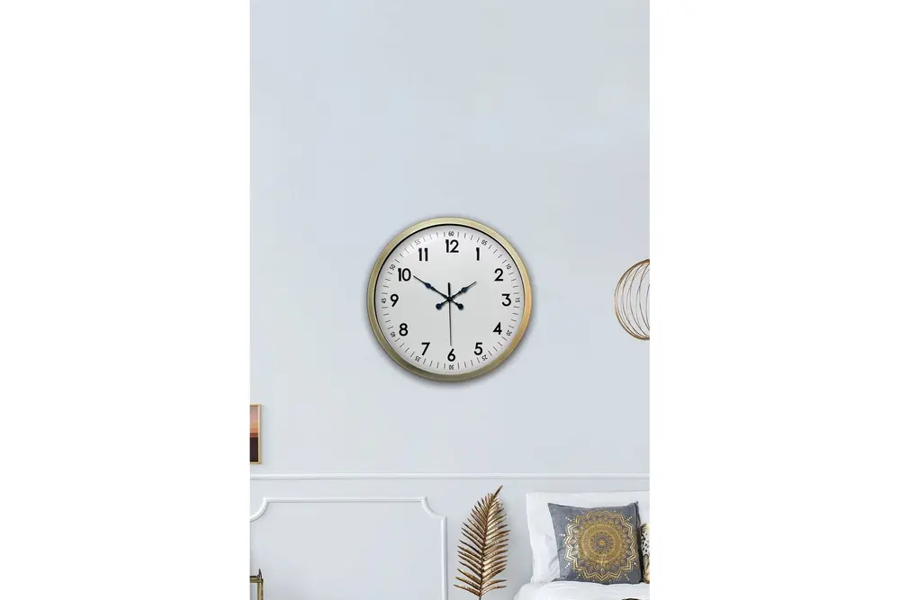 Eskitme Metal Standart Duvar Saati 40 Cm