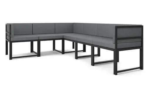 Garden 6 Kişilik Balkon Bahçe Mutfak Köşe Takımı, Gri