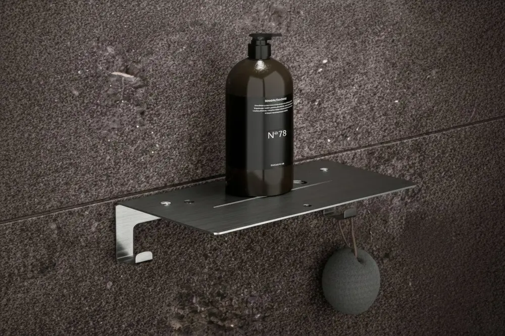 Paslanmaz Çelik Alt Askılı Duş Rafı, Gümüş Gri, 2010 Cm