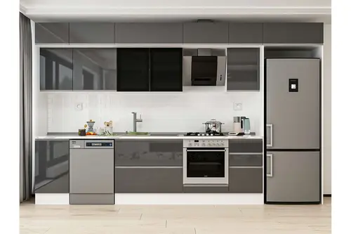 Alvinka 380X240 Cm Mutfak Dolabı, Mb E90S45S45 3 Antrasit Suntalam