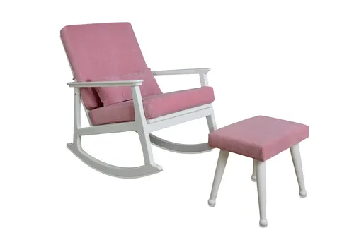 İskandinav Puflu Sallanan Sandalye, Pembe, Lake
