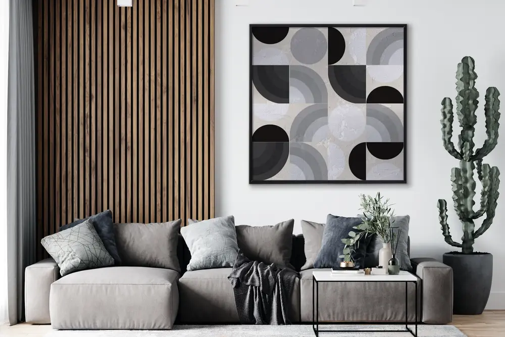 Traverten Dokulu Puzzle, Çerçeveli, 80X80
