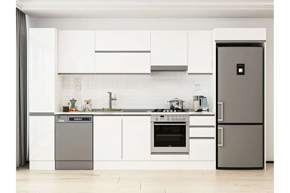 Alvinka 370X222 Cm Mutfak Dolabı, Mbb E90B40S40 1 Beyaz Suntalam