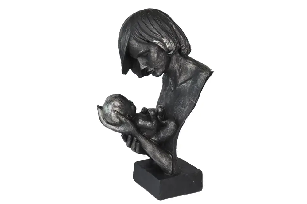 Anne Bebek Biblo Gümüş Eskitme