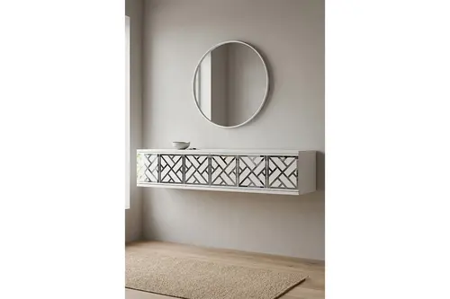 Arex Dresuar Antre Hol Rafı Beyaz Silver 120 Cm Da1238Bs