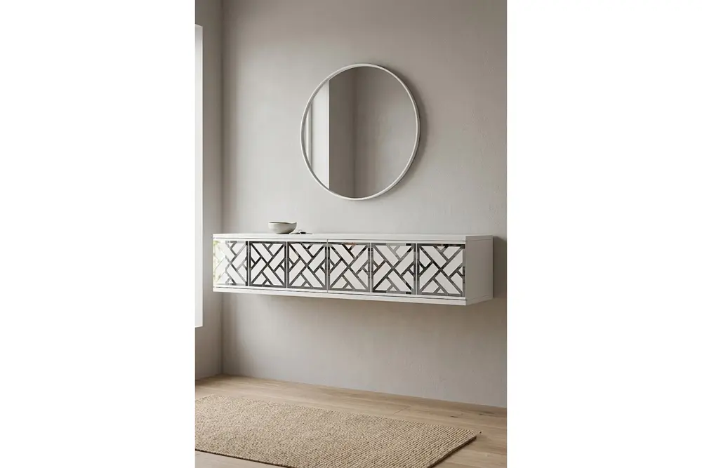 Arex Dresuar Antre Hol Rafı Beyaz Silver 120 Cm Da1238Bs