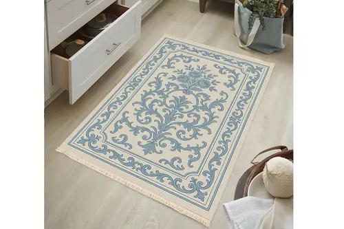 Fransız Gülü Vintage Dokuma Taban Halı, 388 Yng, 60X120 Cm