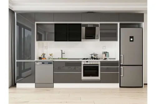 Alvinka 410X240 Cm Mutfak Dolabı, Mbb E90B60S60 3 Antrasit Suntalam
