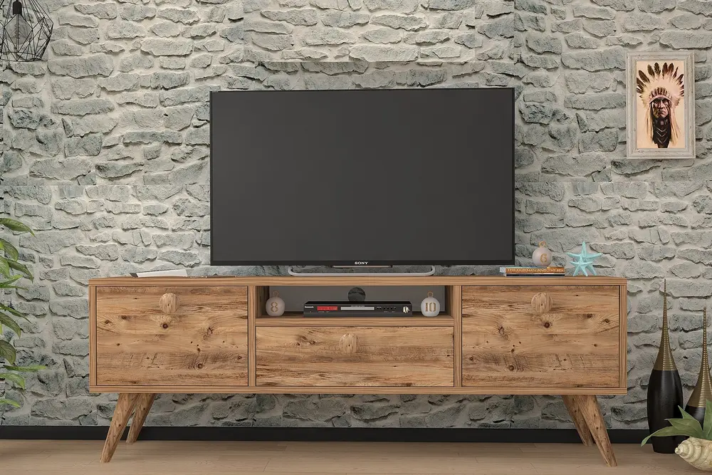 Penta Ahşap Ayaklı Atlantik Çam 140 Cm Tv Sehpası