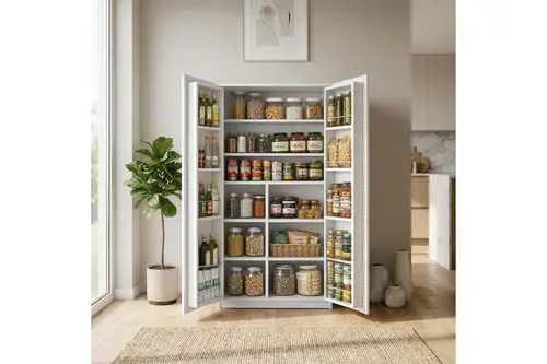 Cabana 21 Bölmeli Tekerlekli Kiler Dolabı, Beyaz