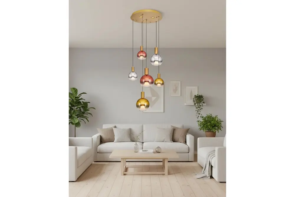 Özcan Aydınlatma Luccas Altılı Sarkıt, Mix Eskitme, 2848-6A-20