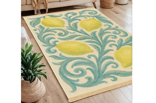 Lemon Baskılı Dokuma Taban Halı, 251 Yng, 80X150 Cm