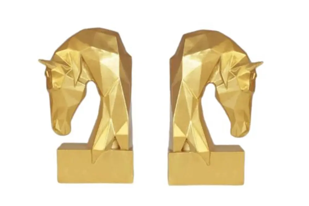 Kübik At Kitap Tutacağı, İkili, Gold