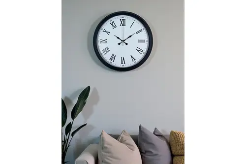Siyah Klasik & Şık Metal Duvar Saati 40 Cm
