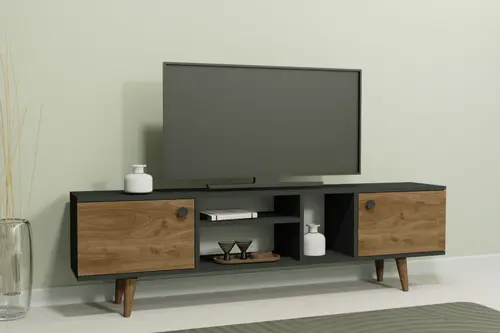 Lagomood Ewo Tv Sehpası, Antrasit Ceviz