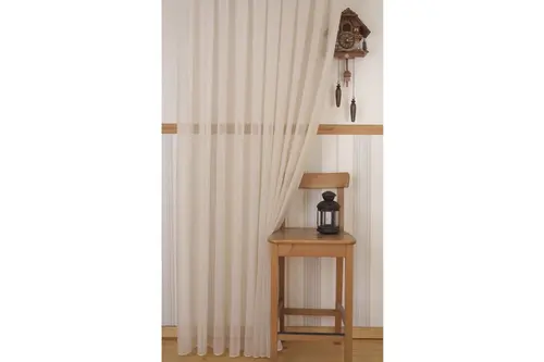 Massarelli Pamuk Dokulu Tül Bej Pilesiz 100X260