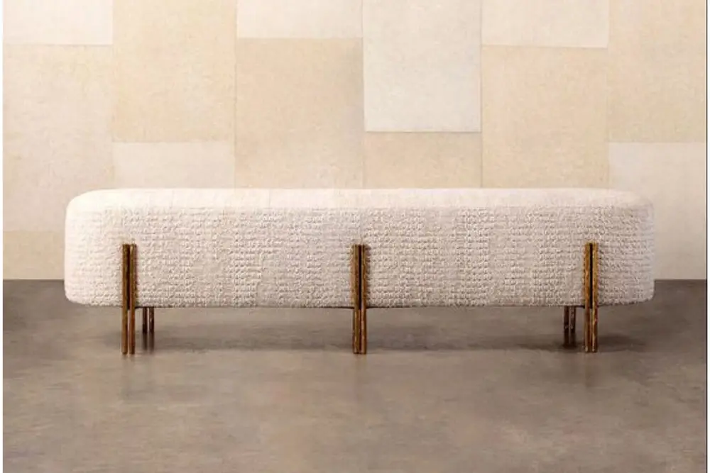 Vennen Bench Puf, Açık Bej
