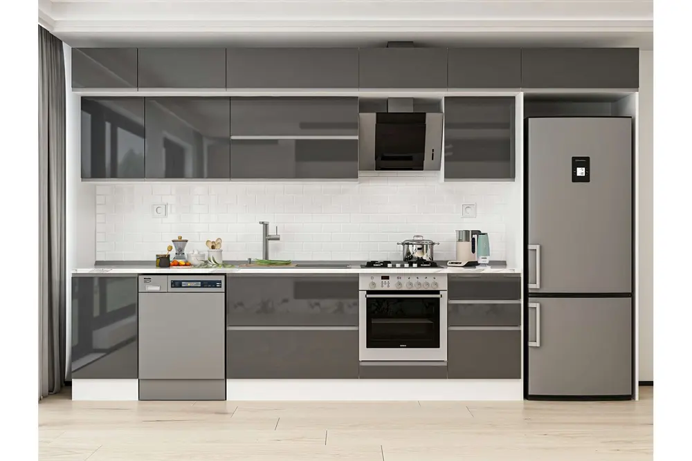 Alvinka 385X240 Cm Mutfak Dolabı, Mb E90S45S50 2 Antrasit Suntalam