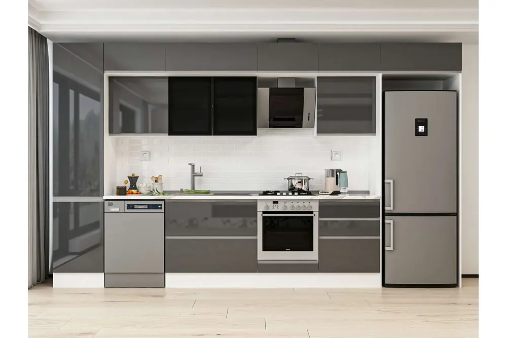 Alvinka 400X240 Cm Mutfak Dolabı, Mbb E90B50S60 3 Antrasit Suntalam