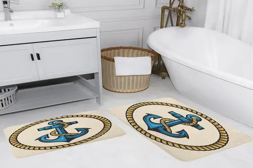 Rovigo Home Dijital Baskılı İkili Banyo Paspas Takımı Rvg5129