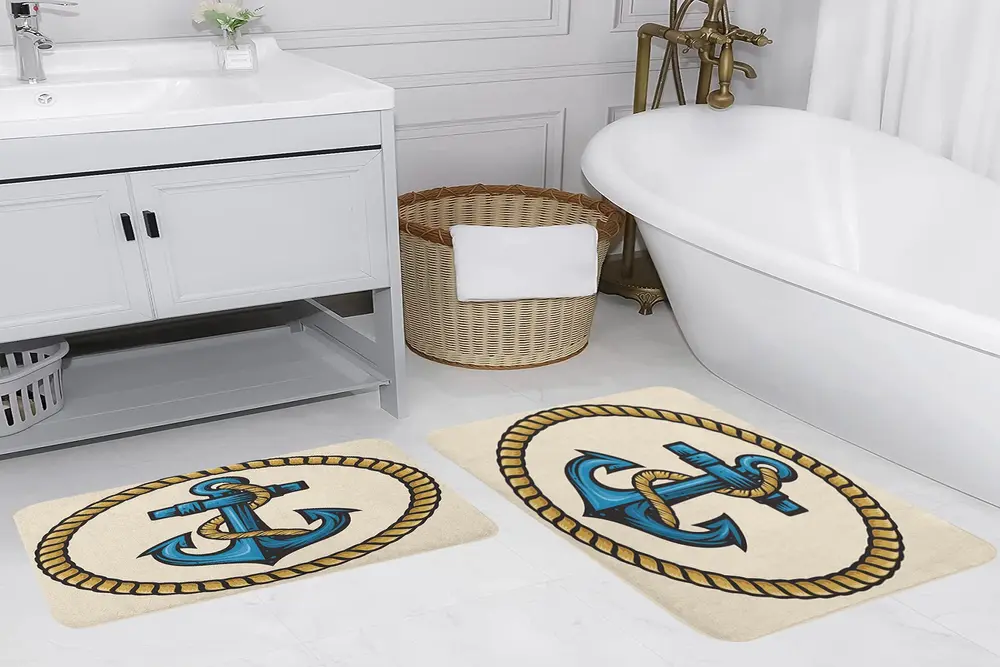 Rovigo Home Dijital Baskılı İkili Banyo Paspas Takımı Rvg5129
