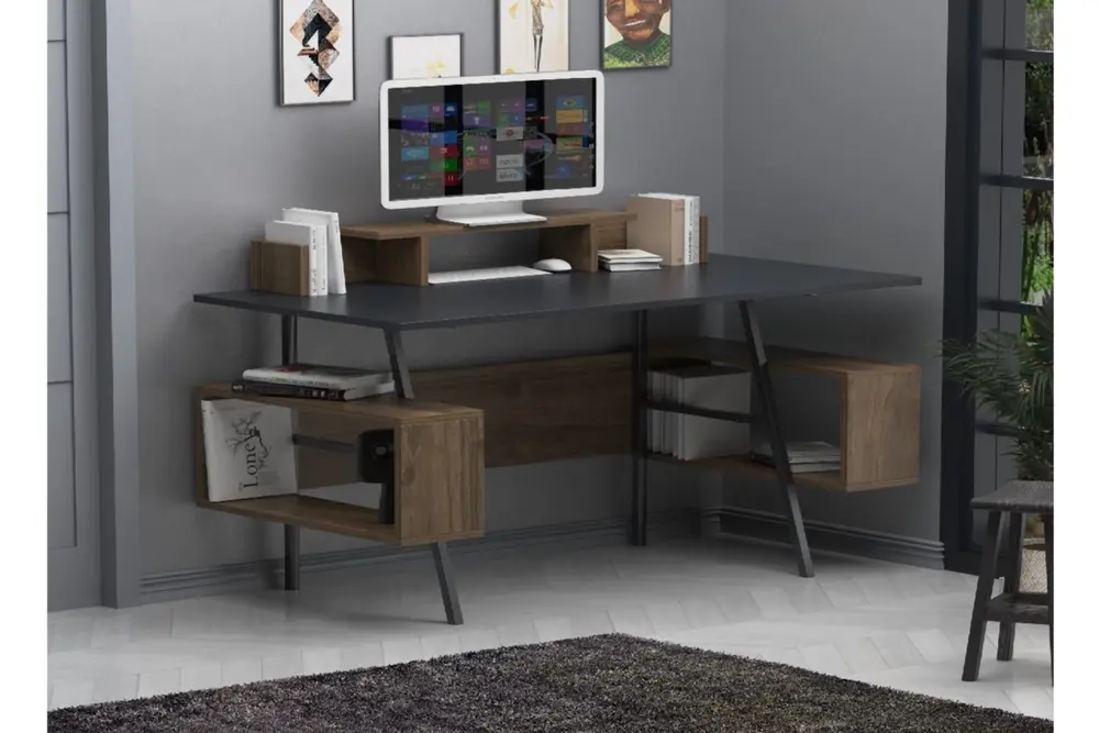 Lagomood İrony Plus Çalışma Masası, Antrasit Ceviz