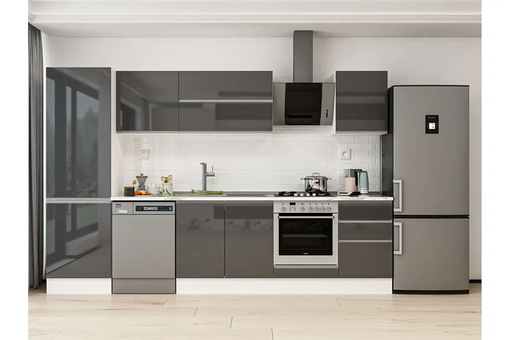 Alvinka 320X210 Cm Mutfak Dolabı, Mb E90B60S50 2 Antrasit Suntalam