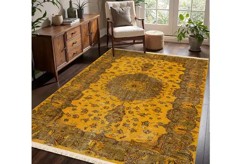 Antik Amber Vintage Dokuma Taban Halı, 363 Yng, 60X120 Cm