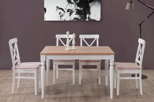 Haliç Sabit Masif Masa Takımı, 120X80