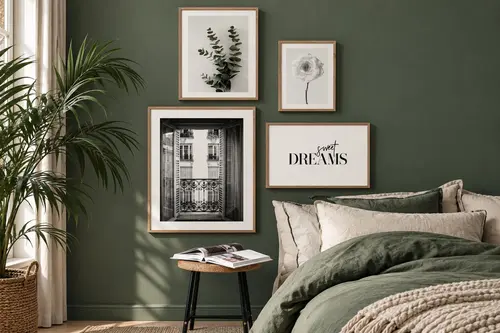 Muyika 4'Lü Modern Çizgi Minimalist Yaprak Tablo
