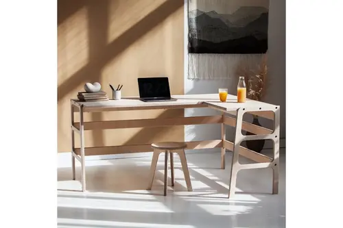 Woodesk Valencıa Ahşap Çalışma Masası, Natural Renk