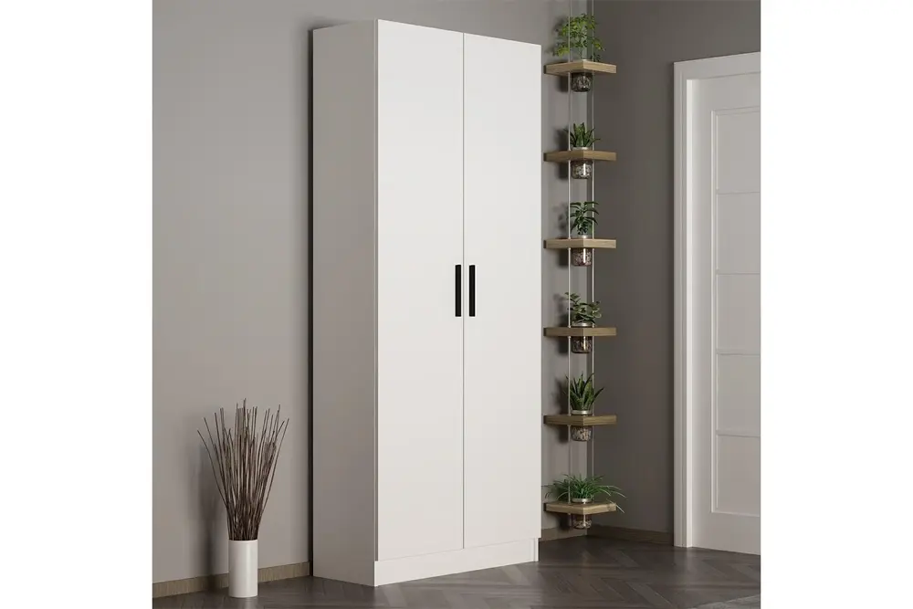 Kale 210 Cm 2 Kapaklı 2B Raf Portmanto, Beyaz