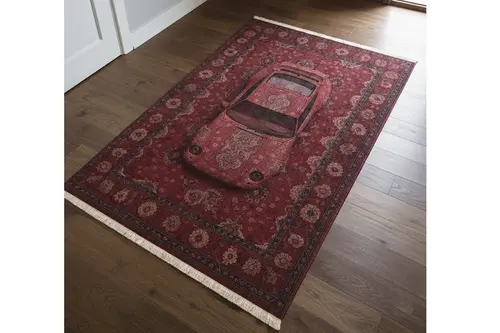 Vintage Car Dokuma Taban Halı, 494 Yng, 80X150 Cm