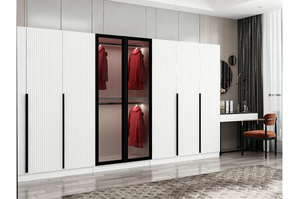 Kale 210 Gardırop, 8 Kapaklı, Beyaz