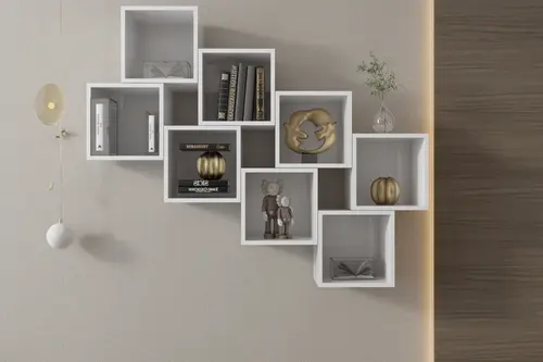 Leksa Puzzle Modüler Zigzag Açık Raflı Kitaplık