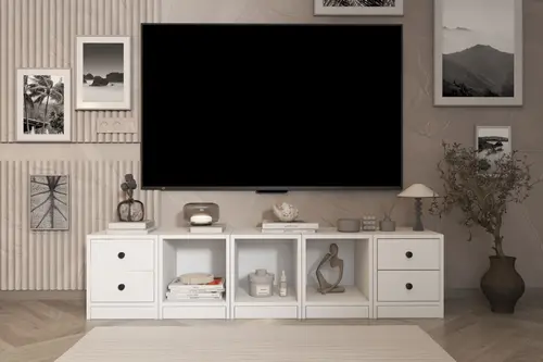 Leron Rafli Çekmeceli Tv Ünitesi Beyaz 161 Cm Tvt 1045 Ç